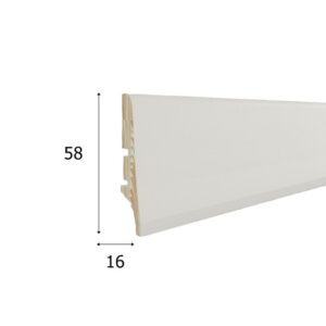 Listwa Biała Drewno PW58 / 58x16X2200 / 1szt= 2,2 mb !