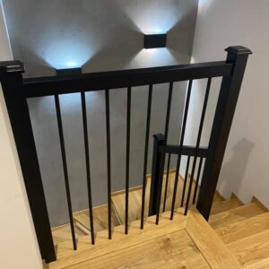 Wypełnienie balustrady drewnianej - rura - stal nierdzewna - czarny mat
